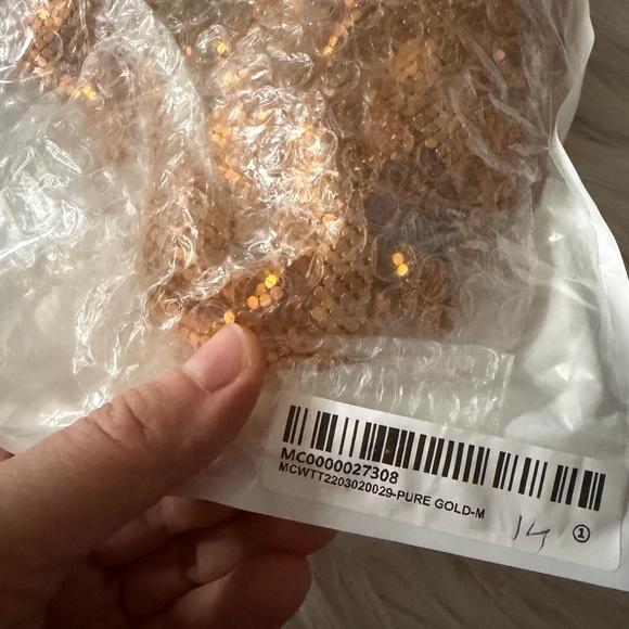 Micas Gold Sequin Women's Top M mc6-14 - Picture 5 of 5